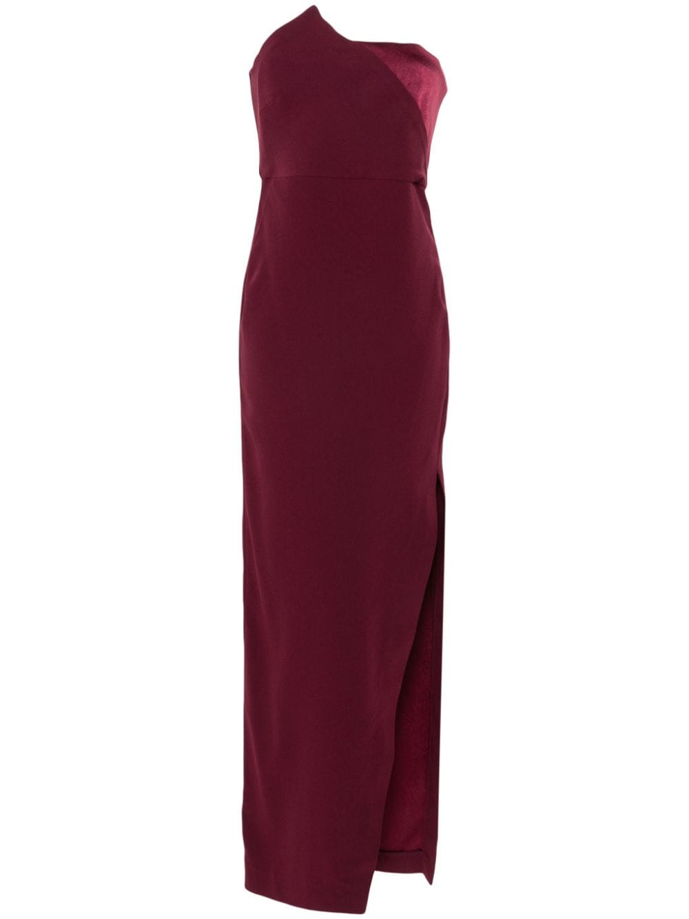 Burgundy asymmetric crepe gown Roland Mouret - women Burgundy asymmetric crepe gown Roland Mouret - women